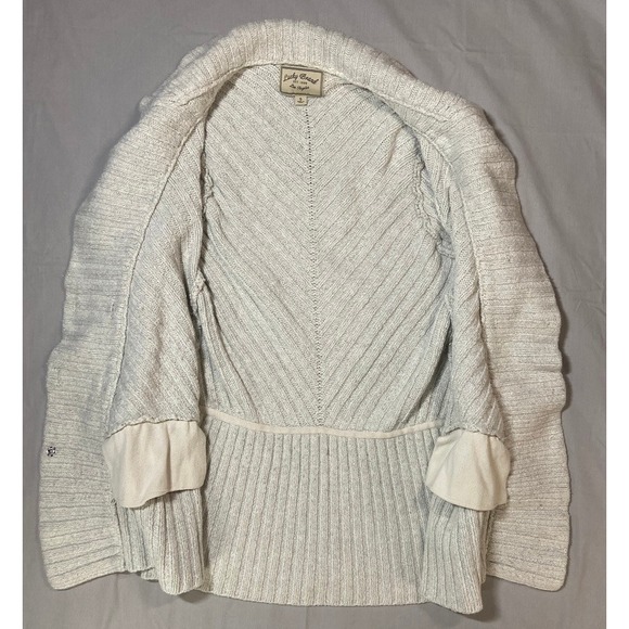 Lucky Brand Womens Small Cream Wool Blend Double Breasted Shawl Cardigan Sweater - Picture 10 of 16